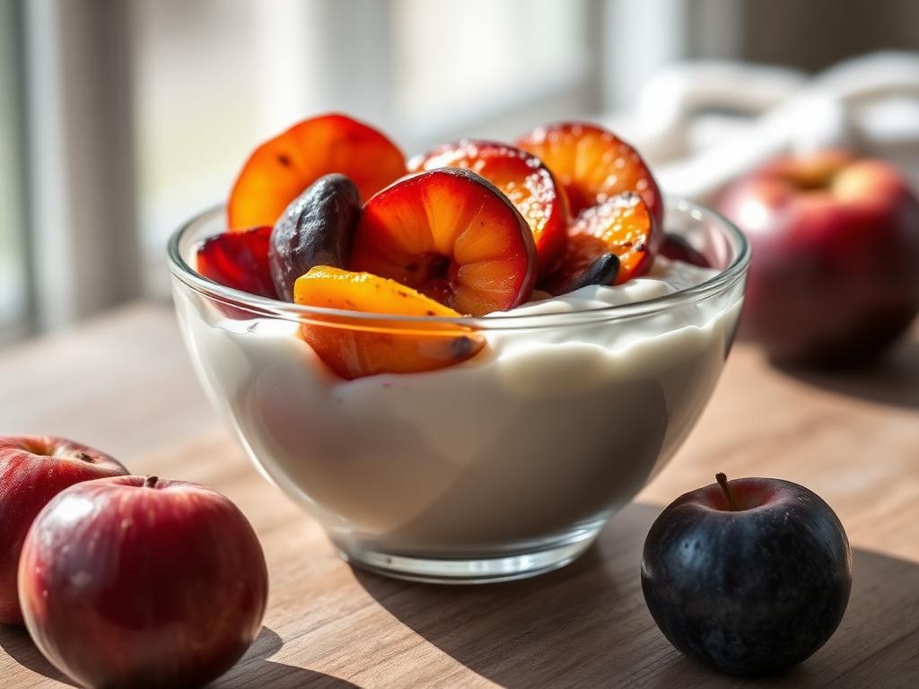 Iogurte com Frutas Assadas